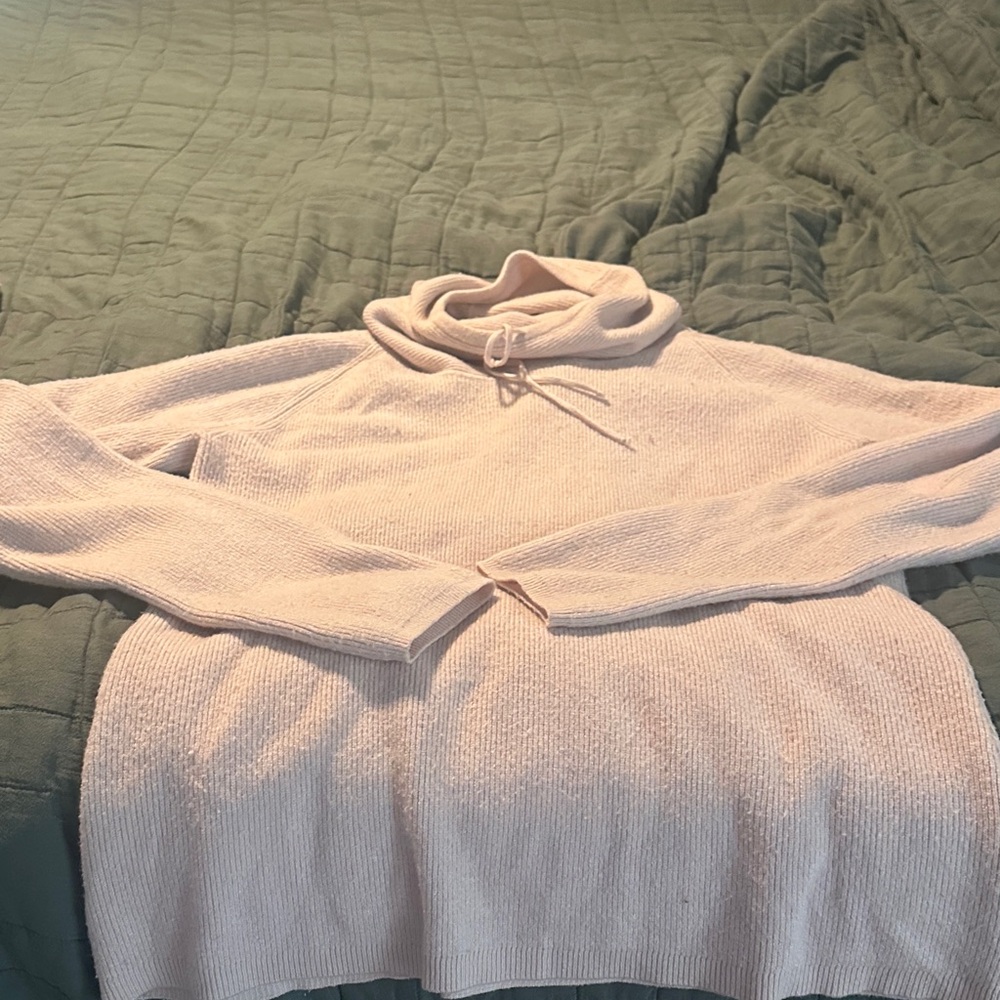 Evolution PALE PINK cowl neck sweater. Size large.